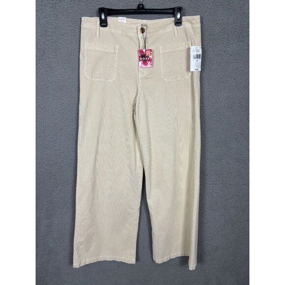 Roxy Women's Mid-Rise Straight Leg Corduroy Pants Size 32 Parchment NWT's. - Picture 1 of 8